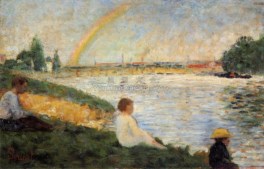 Bathing at Asnieres, Rainbow - 乔治·修拉